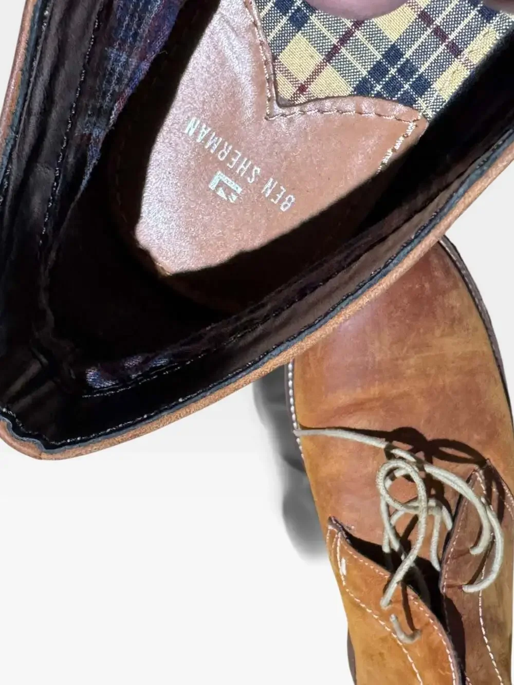 Ben Sherman Mens Brown Leather Chukka Boots Size 10